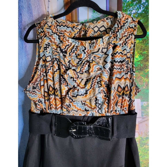 Alyx Limited - Plus Size - Multicolor Sheath Ruffle Top Sleeveless Dress - Picture 2 of 6